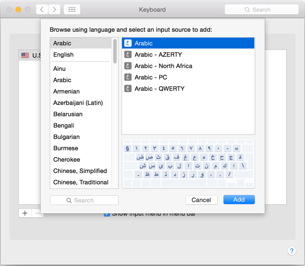 how to download arabic keyboard on mac