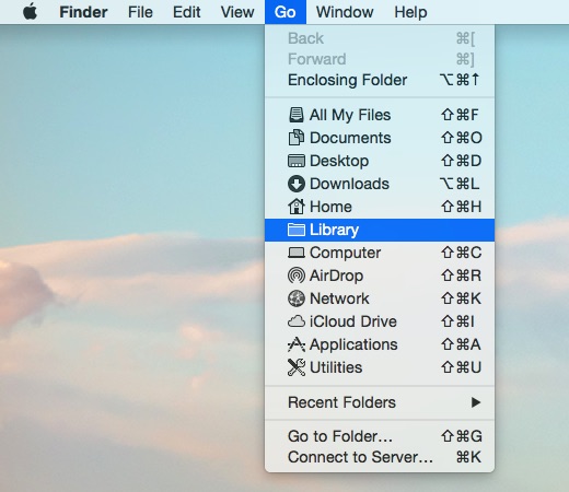 Finder > Library-- اكبس على زر option مطولاً !